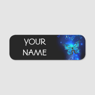 Morpho Butterfly in the Dark Background Namensschild