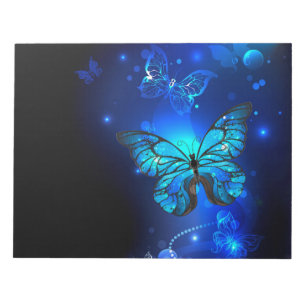 Morpho Butterfly in the Dark Background Notizblock