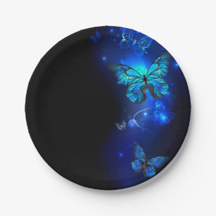 Morpho Butterfly in the Dark Background Pappteller