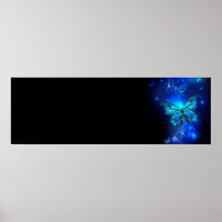 Morpho Butterfly in the Dark Background