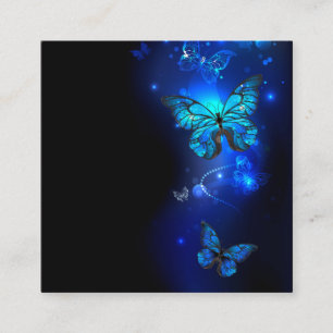 Morpho Butterfly in the Dark Background Quadratische Visitenkarte