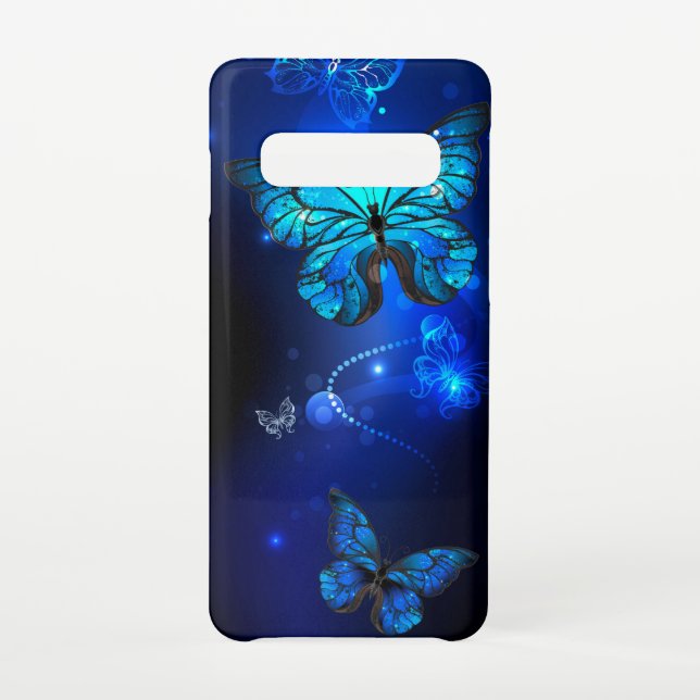 Morpho Butterfly in the Dark Background Samsung Galaxy Hülle (Rückseite)