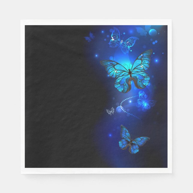 Morpho Butterfly in the Dark Background Serviette (Vorderseite)