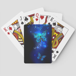 Morpho Butterfly in the Dark Background Spielkarten