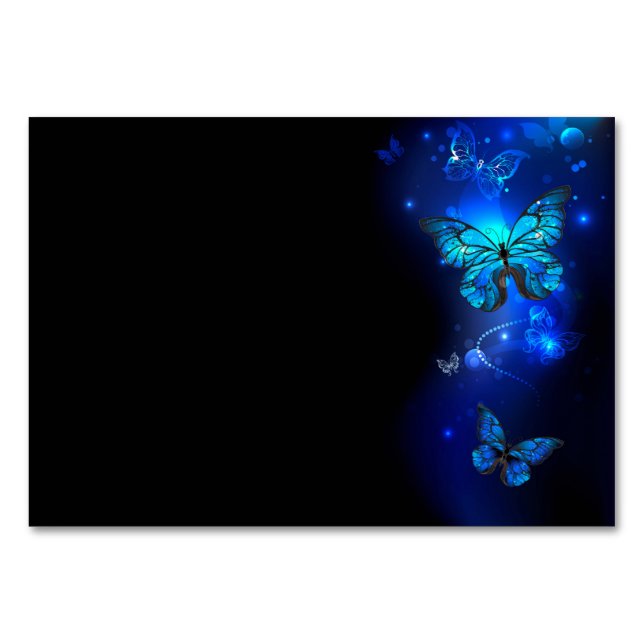 Morpho Butterfly in the Dark Background Tischnummer (Vorderseite)