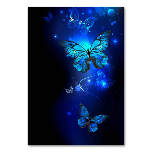 Morpho Butterfly in the Dark Background Tischnummer (Vorderseite)