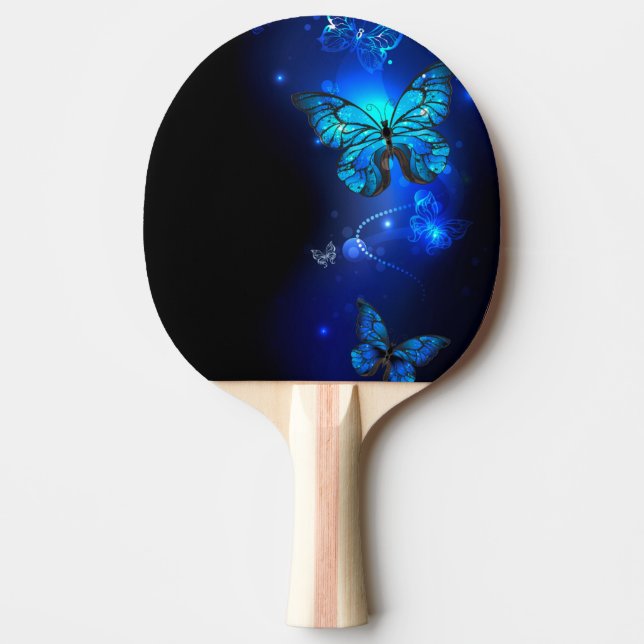 Morpho Butterfly in the Dark Background Tischtennis Schläger (Vorderseite)