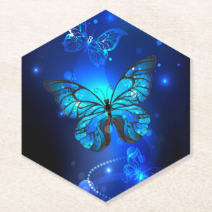Morpho Butterfly in the Dark Background Untersetzer