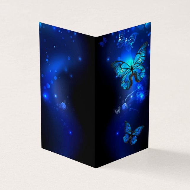 Morpho Butterfly in the Dark Background Visitenkarten (Vorderseite)
