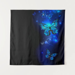 Morpho Butterfly in the Dark Background Wandteppich