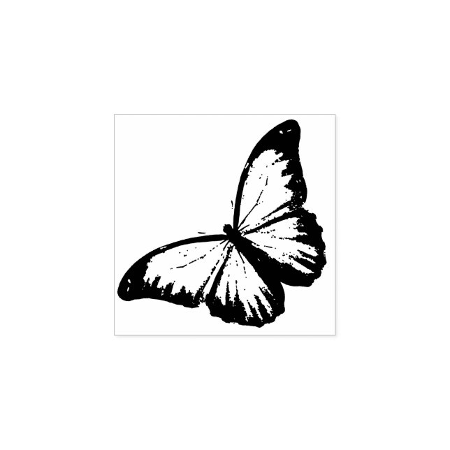 Morpho Butterfly Insect Wildlife Wood Briefmarke Gummistempel (Prägung)