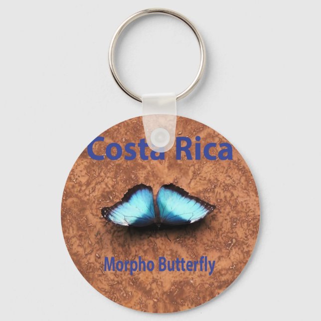 Morpho-Schmetterling Costa Rica Schlüsselanhänger (Vorderseite)