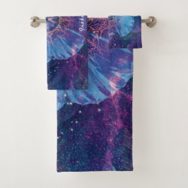 Morpho-Schmetterling / Galaxy Mandala Badhandtuch Set