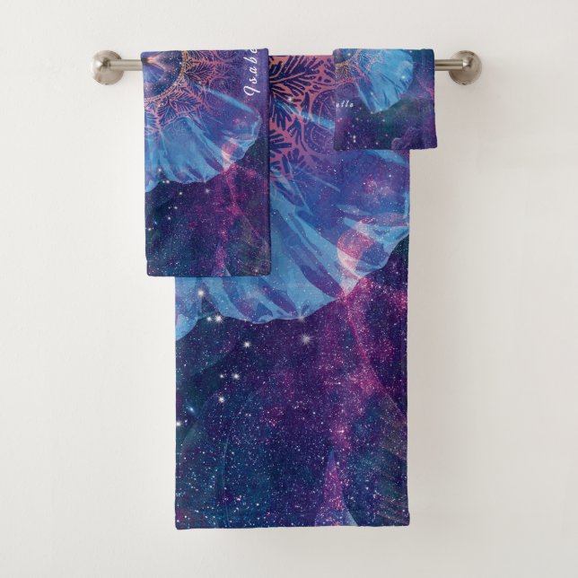 Morpho-Schmetterling / Galaxy Mandala Badhandtuch Set (Insitu)