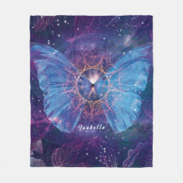 Morpho-Schmetterling / Galaxy Mandala Fleecedecke