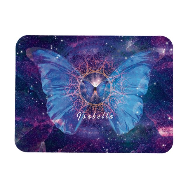 Morpho-Schmetterling / Galaxy Mandala Magnet (Horizontal)