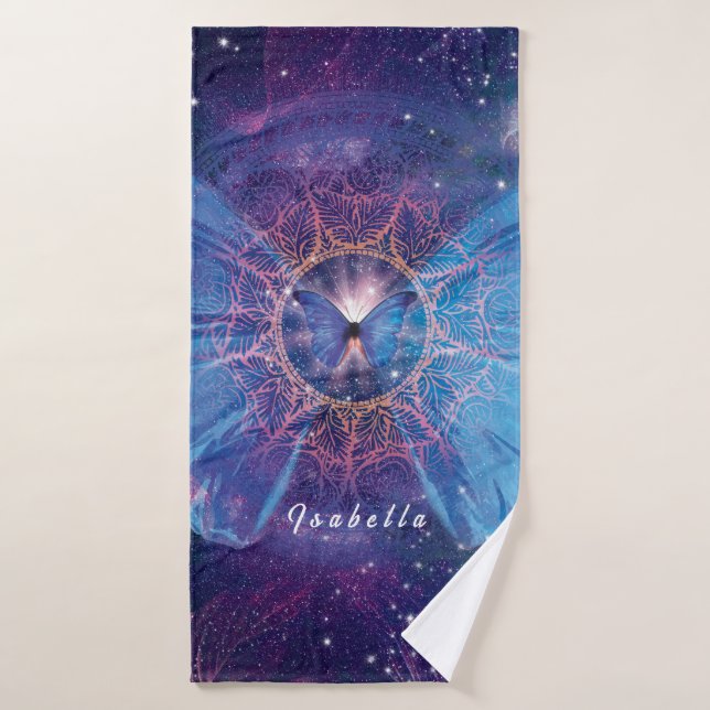 Morpho-Schmetterling / Galaxy Mandala Paper Unters Badehandtuch (Badehandtuch)