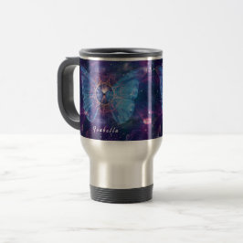 Morpho-Schmetterling / Galaxy Mandala Reisebecher