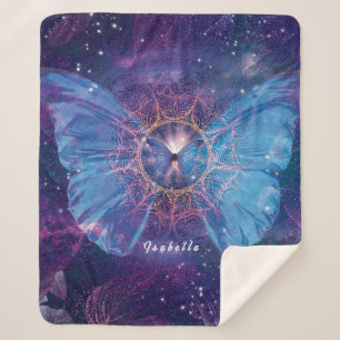 Morpho-Schmetterling / Galaxy Mandala Sherpa Blank Sherpadecke