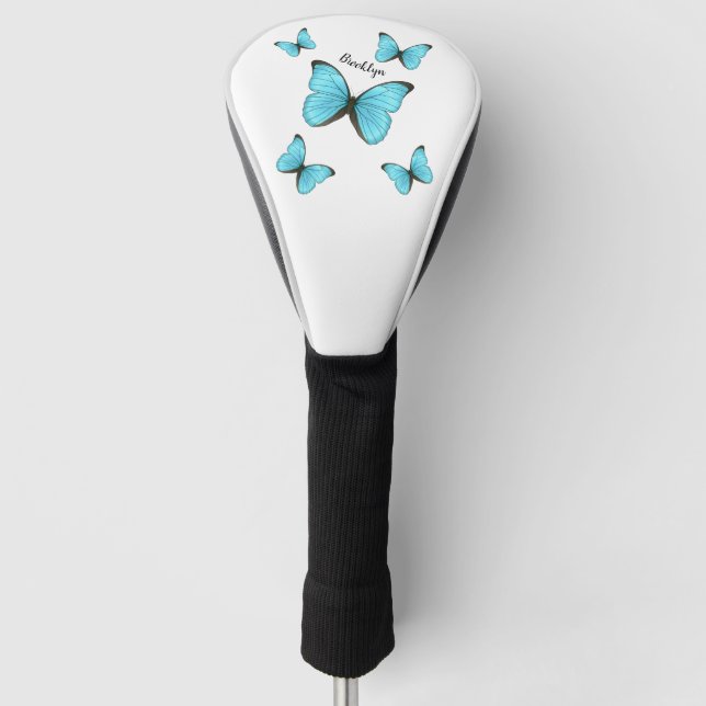 Morpho-Schmetterlinge Cartoon-Abbildung Golf Headcover (Vorderseite)