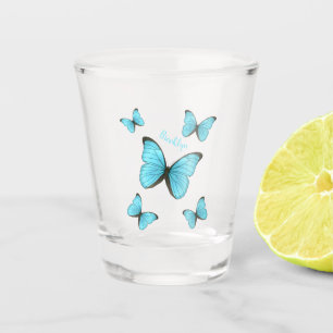 Morpho-Schmetterlinge Cartoon-Abbildung Schnapsglas