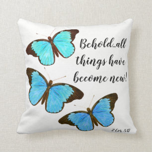 Morpho Schmetterlings-Schrifts-Bibel-Wurfs-Kissen Kissen