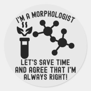Morphologie Zitate1, Ich liebe Morphologie Runder Aufkleber
