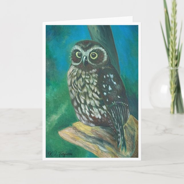 Morpork Owl Greetings Card Karte (Vorderseite)