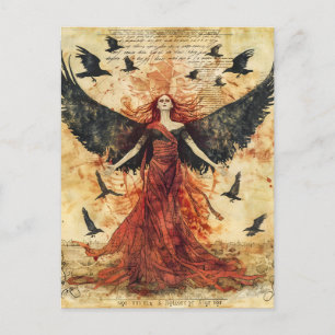Morrigan  keltische Göttin des Kampfes Schicksal Postkarte