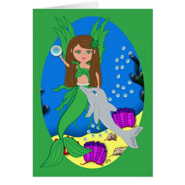 Morrigan the Merfaery and Dolphin Card (Vorne)