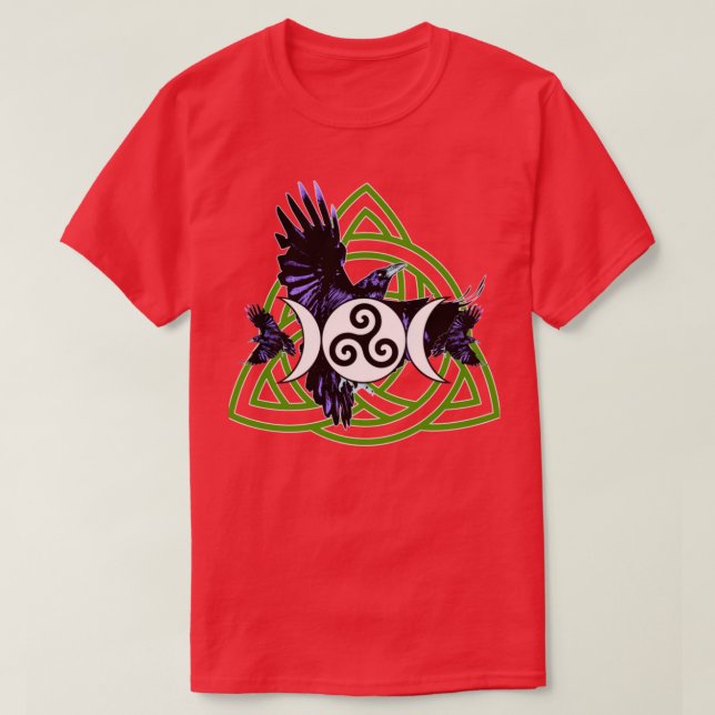 Morrigan TShirtPurple Raven Morriganwith Moon und T-Shirt (Design vorne)
