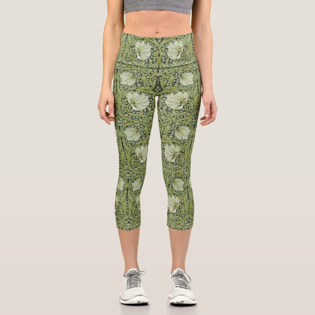 Morris 1876 Vintages Pimpernell-Muster Capri Leggings (Vorderseite)