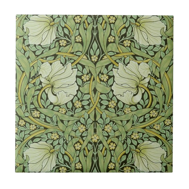Morris 1876 Vintages Pimpernell-Muster Fliese (Vorderseite)