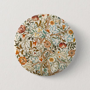 Morris Acanthus Floral Crewel Stickerei Muster Button