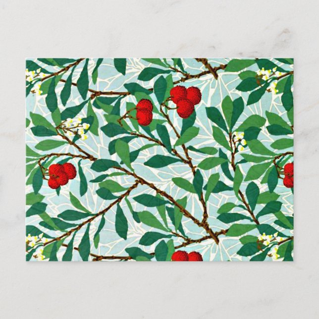 Morris - Arbatus, Beerenrot, berühmtes Muster, Postkarte (Vorderseite)