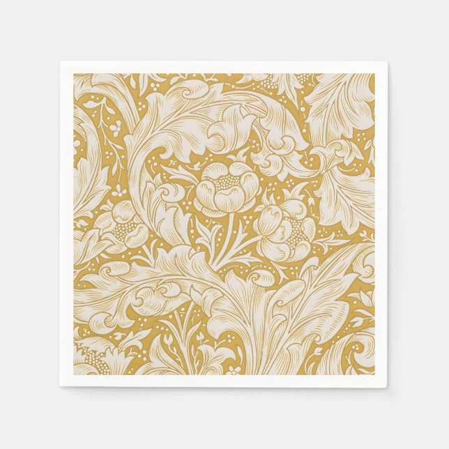 Morris Bachelor's Button Blume & Golden Stems Serviette (Vorderseite)