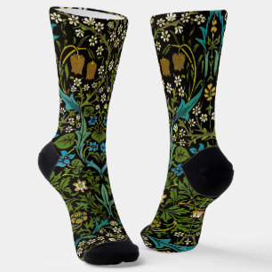 Morris Black Background Vintag Blackthorn Muster Socken