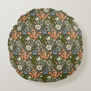 Morris BlackBackground 1896 Compton Floral Pattern Rundes Kissen