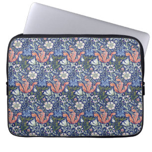 Morris Blue Background 1896 Compton Floral Pattern Laptopschutzhülle