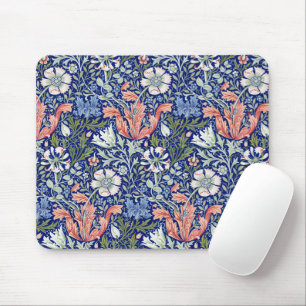 Morris Blue Background 1896 Compton Floral Pattern Mousepad