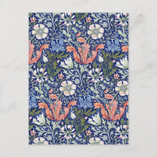 Morris Blue Background 1896 Compton Floral Pattern Postkarte