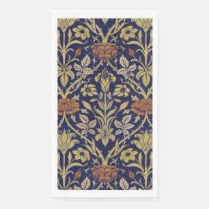 Morris Blue Background Rose & Lily Blume Muster Serviette