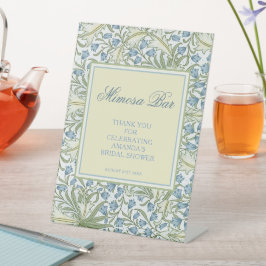Morris, Blue Bellblumen Bridal Brunch Mimosa Bar Sockelschild