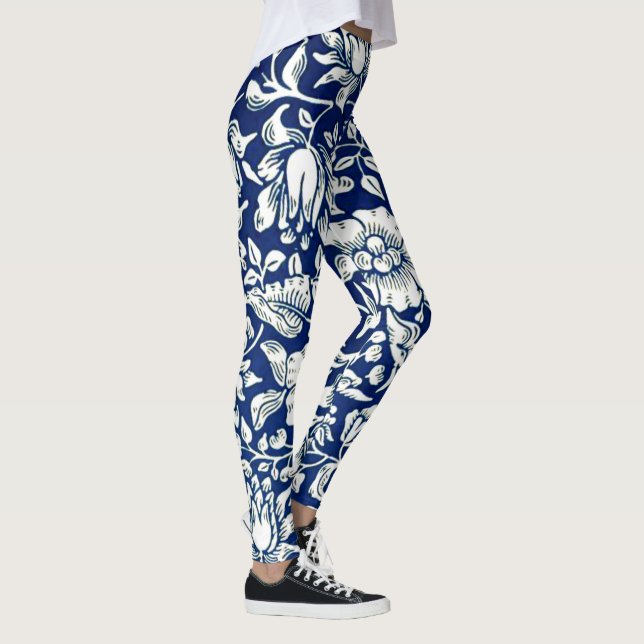 Morris - Blue Mallow, populäre Muster  Leggings (Rechts)