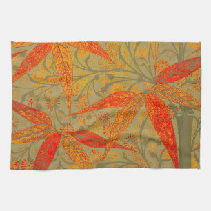 Morris & Co. Bambus-Muster Godwin Orange und Salbe Geschirrtuch