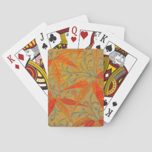 Morris & Co. Bambus-Muster Godwin Orange und Salbe Spielkarten