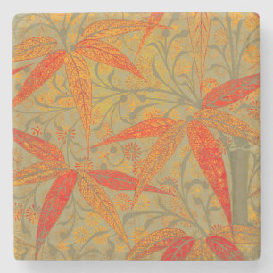 Morris & Co. Bambus-Muster Godwin Orange und Salbe Steinuntersetzer