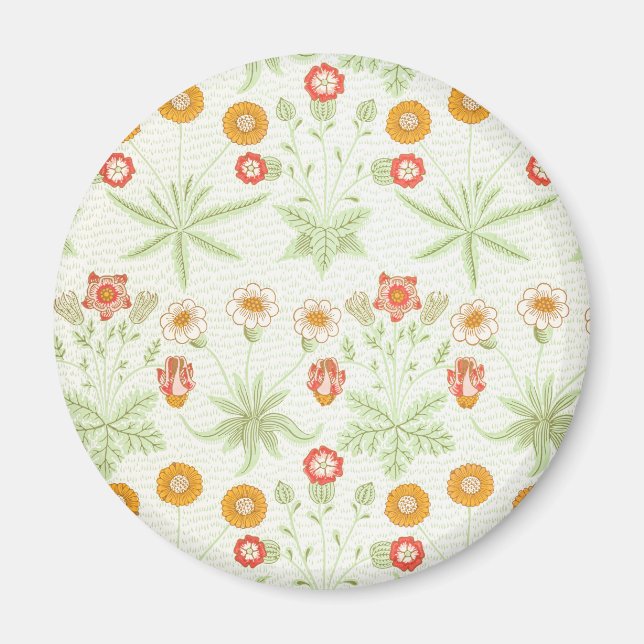 Morris Daisy, klassisches Viktorianisches Blumenmu Magnet (Vorne)