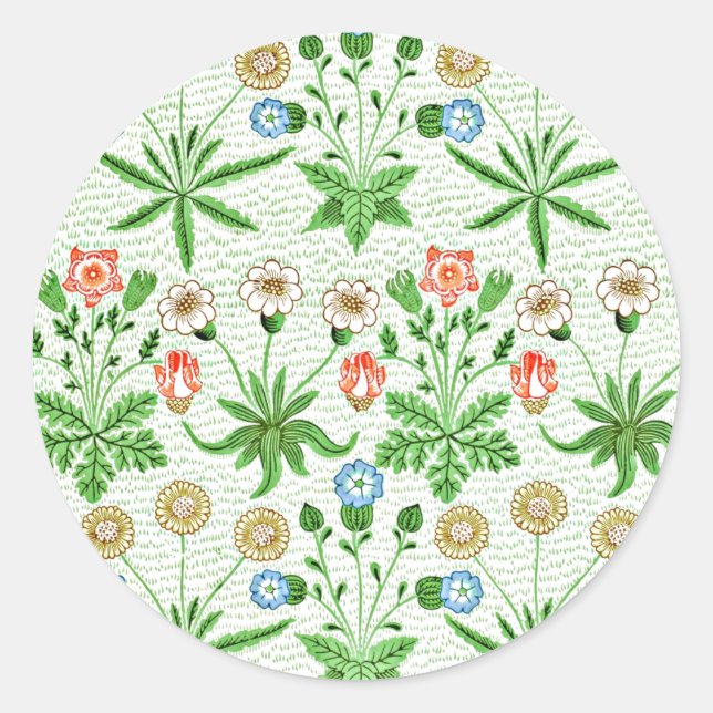 Morris - Daisy von William Morris Runder Aufkleber (Vorderseite)