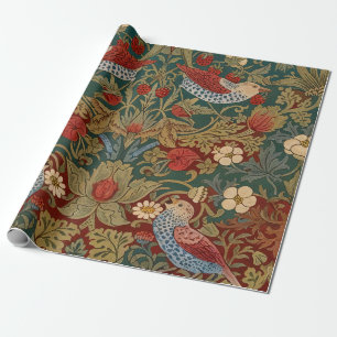 Morris - Erdbeerdieb #2 Blumenmuster Geschenkpapier